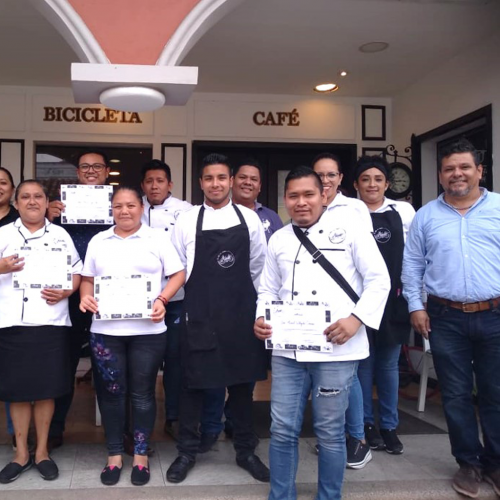 Capacitación en Cafetería La Bicicleta, San Andrés Tuxtla